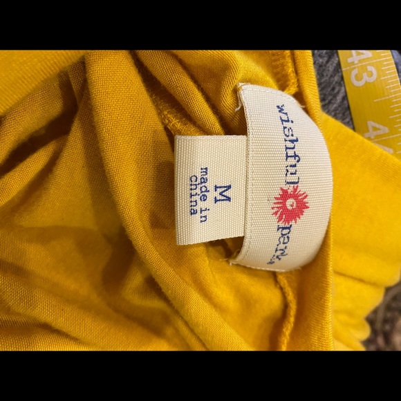 Yellow Gold cold shoulder tunic 30” long and 34” on the sides by Wishful Park - Picture 6 of 8